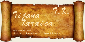 Tijana Karaica vizit kartica